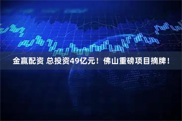 金赢配资 总投资49亿元！佛山重磅项目摘牌！